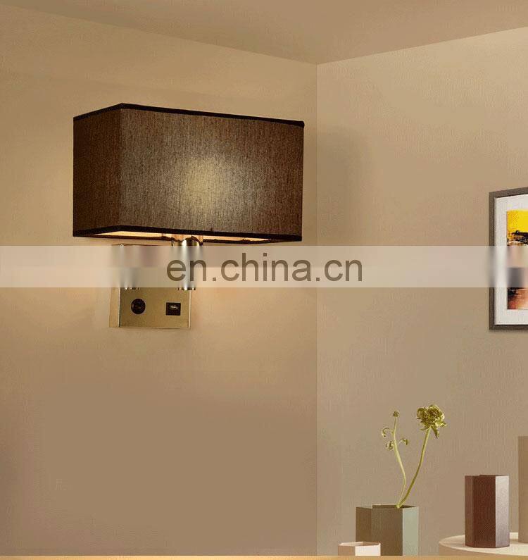 USB charging head wall lamp led creative hotel bedroom bedside wall lamp