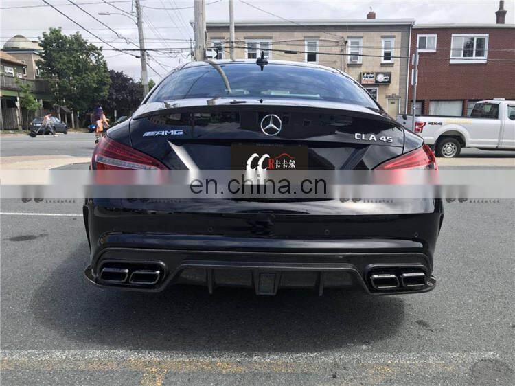 High quality carbon fiber body kit for Mercedes Benz CLA class CLA45 A&mg front lip rear lip side skirts and wing spoiler