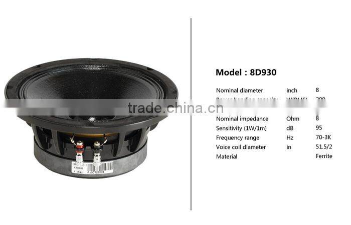 WF-8, trade assurance, 8 inch passive 2-way full range loudspeaker, professional speaker