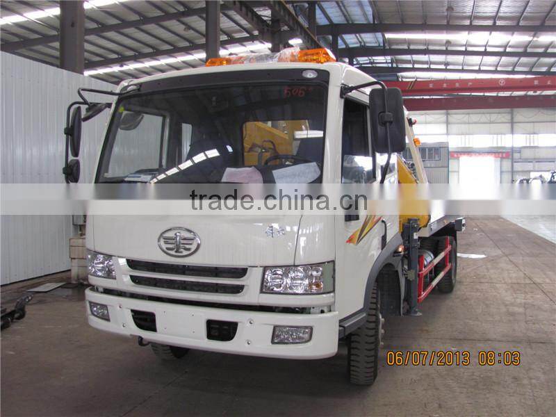 FAW Sliding Platform Recovery Truck With Crane