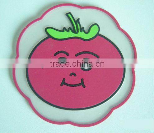 Promotional Fruit Styling PVC Coasters With High Quality