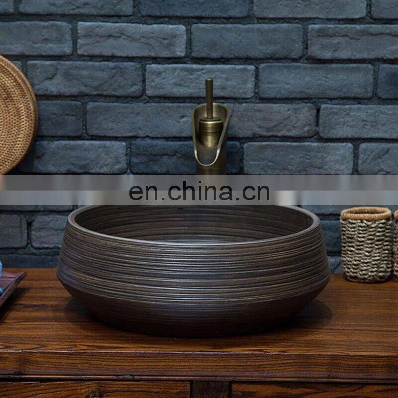 China Hand Carved Antique Ceramic Wash basin For Bathroom