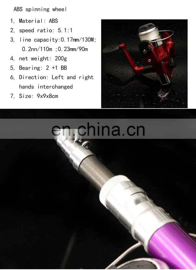 Fishing Rod Reel Combo Set Mini Telescopic Portable Pocket Pen Fishing Rod Pole + Aluminum Alloy Reel + Lures Baits + Jig Hooks