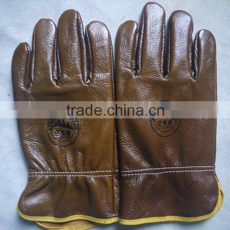 Cow funiture leather gloves, safety working leather gloves for workers