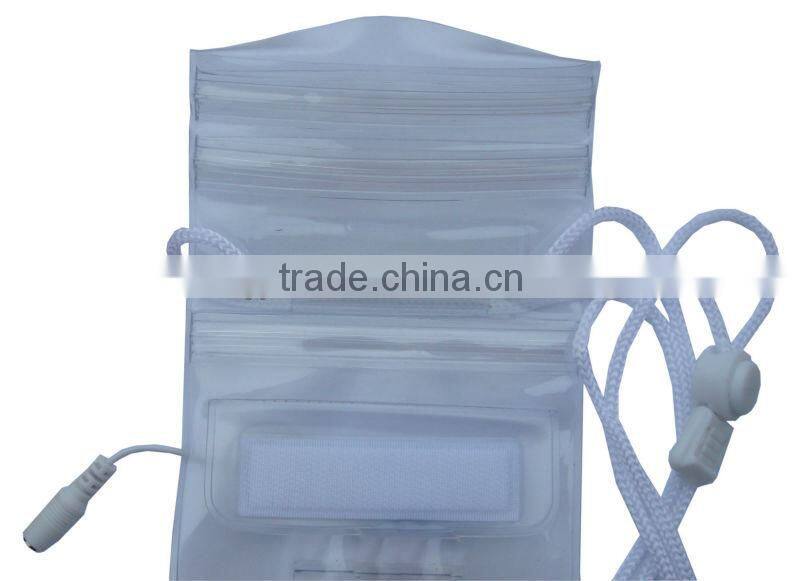 2012 Hot selling white waterproof bag for mobile phone with three waterproof zippers