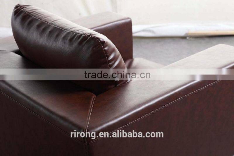 Low back sofa cushion and stainless steel feet violino leather sofa jitem 8039