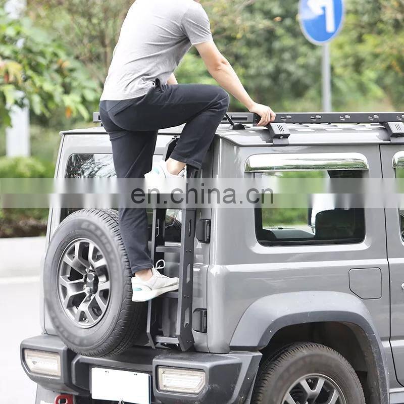 Black Steel Rear Ladder for Suzuki Jimny 19-on JB64 JB74 4x4 Accessories Tail Ladder from Maiker Manufacturer