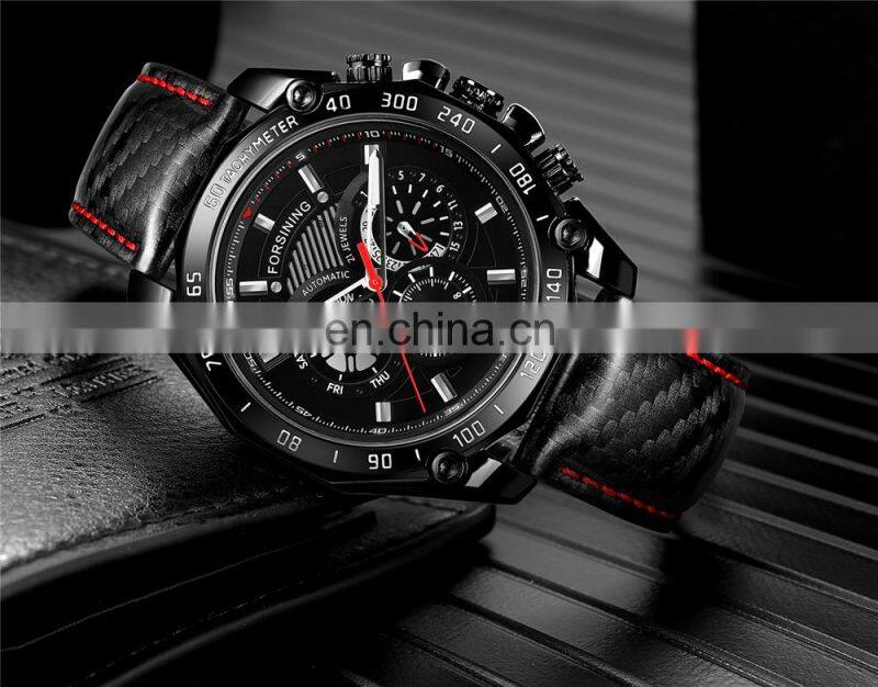 Forsining 6910 24 Hours Mechanical Men Watches Water Proof Luxury Automatic Chronograph Watch