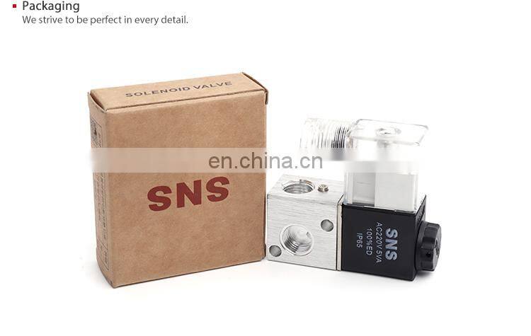 SNS 3V1 Series DC24V normal closed hydraulic pneumatic 2 position 3 way control solenoid valve