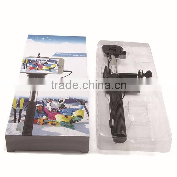2015 Extendable Wired Selfie Stick Z07-5 plus Handheld Telescoping Monopod Built-in Shutter With Mount Clip Phone