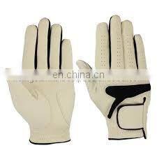 Man Lady Golf Gloves Custom Logo Cabretta Leather Palm Soft Men White OEM Color Feature Golf gloves