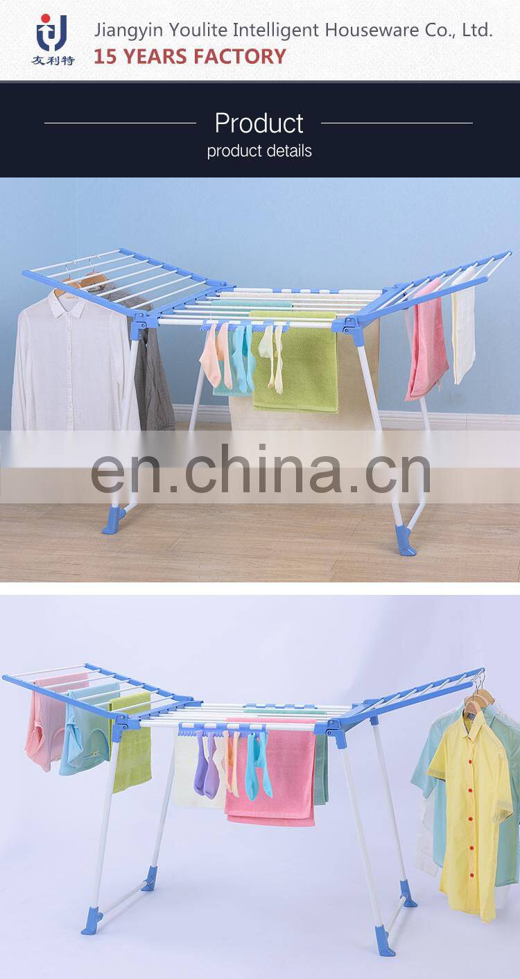 Extendable durable metal clothes drying rack