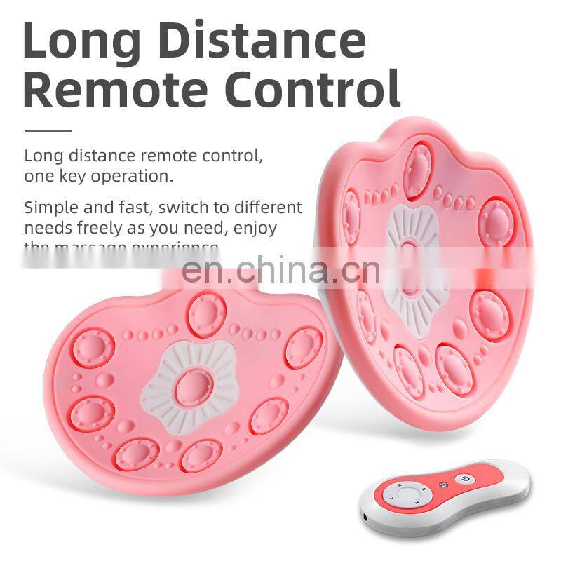 Wireless Silicone Chest Massager Red Blue Light Lactation Massage Care Hot Vibrating Breast Massager Machine