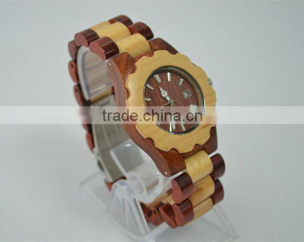 2015 Eco-friendly sandalwood Wristwatch Wooden Watch with date