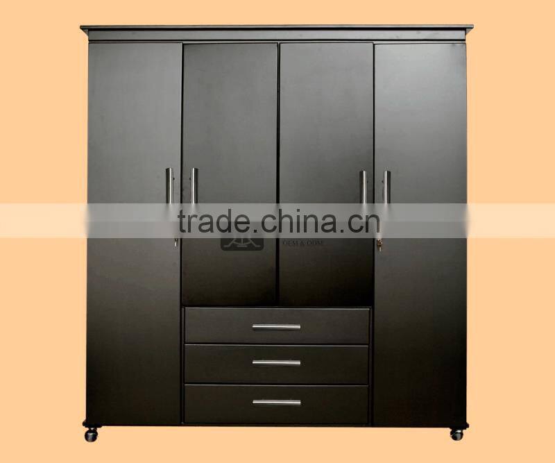 WD-043 Matt Black Latest Wardrobe Door Design