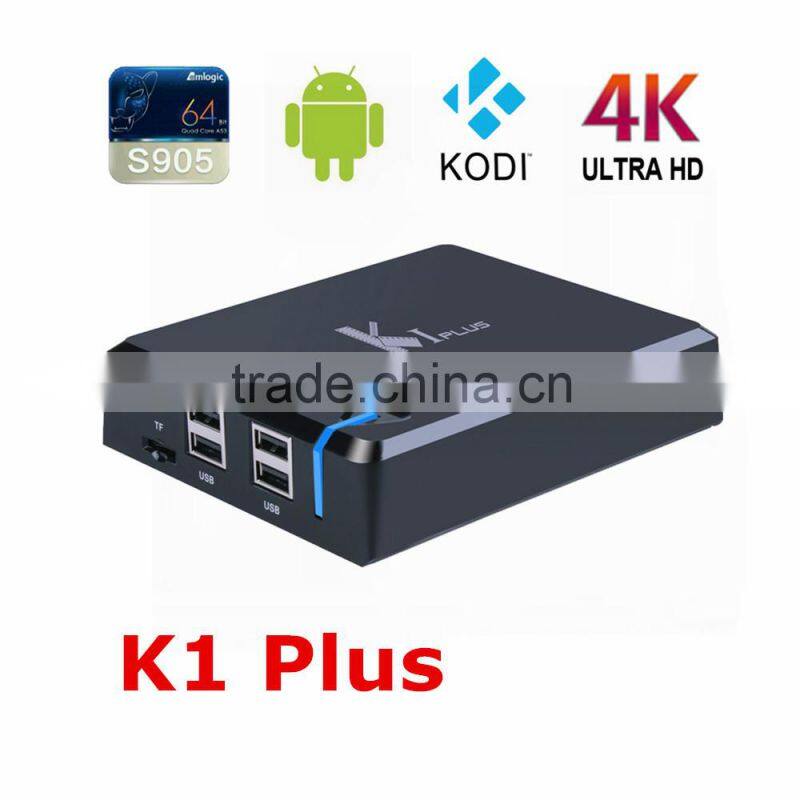 K1 Plus Kodi15.2 Android 5.1 Lollipop Amlogic S905 Quad Core OTT TV Box