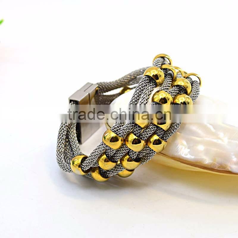 2016 trending products gold plate beads bracelet hand chain for men