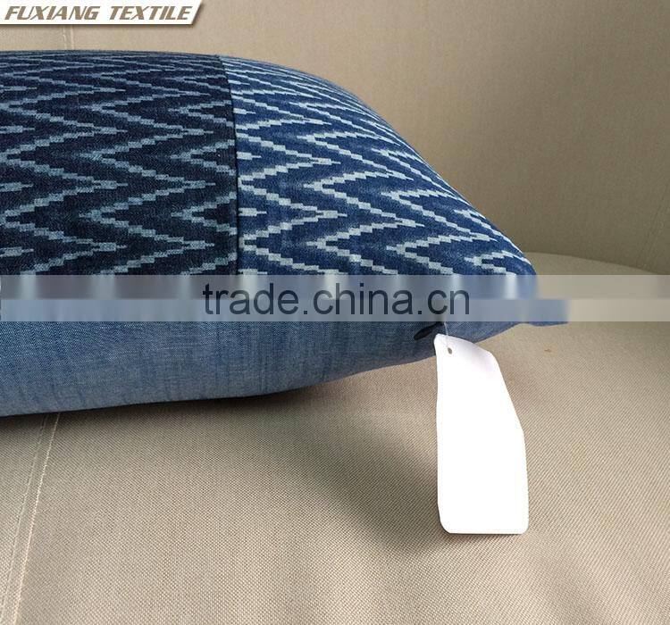 Printed Denim Fabric Patchwork Christmas Decorations Cushion Cover