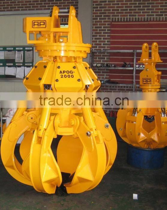 brand new excavator scrap grapple / hydraulic rotational orange peel grab