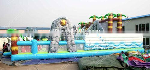 2016 new big island bouncer dinosaur park inflatable