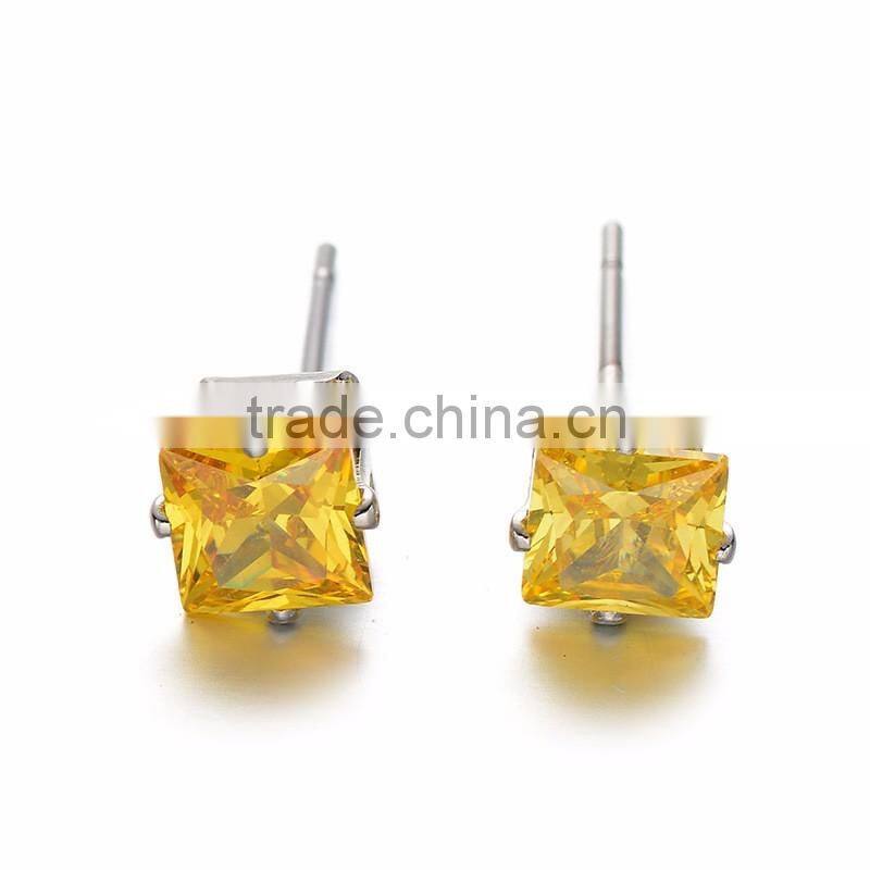 Bulk Wholesale Costume Jewelry Round Heart Square Shape Zircon Earrings Sets
