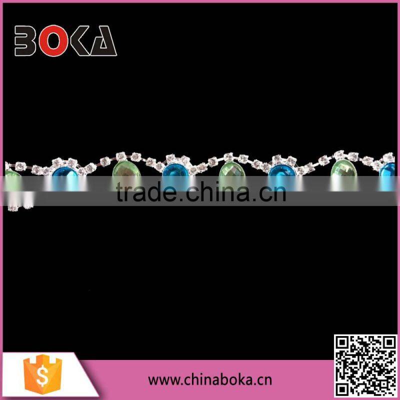 BOKA bling bling decorative rhinestone trim for fashion dresses