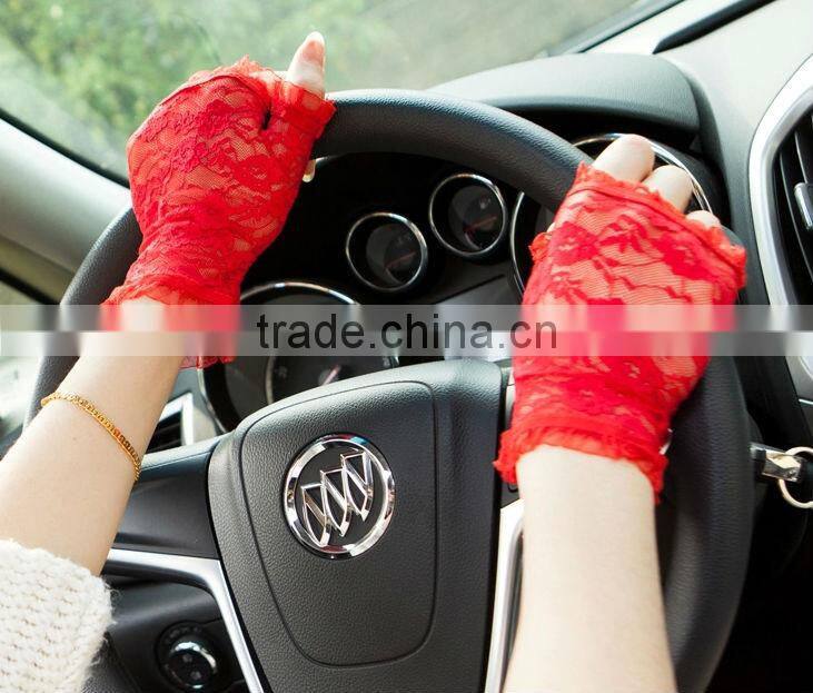 Fingerless cheap lace gloves for women to protect your hands from sun