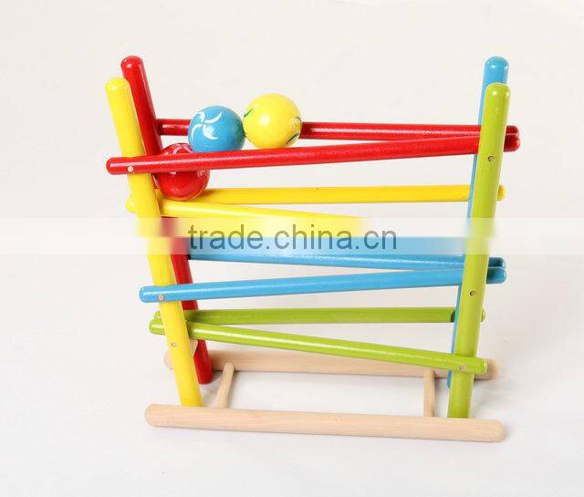 Wooden race toy,roller ball stand toy