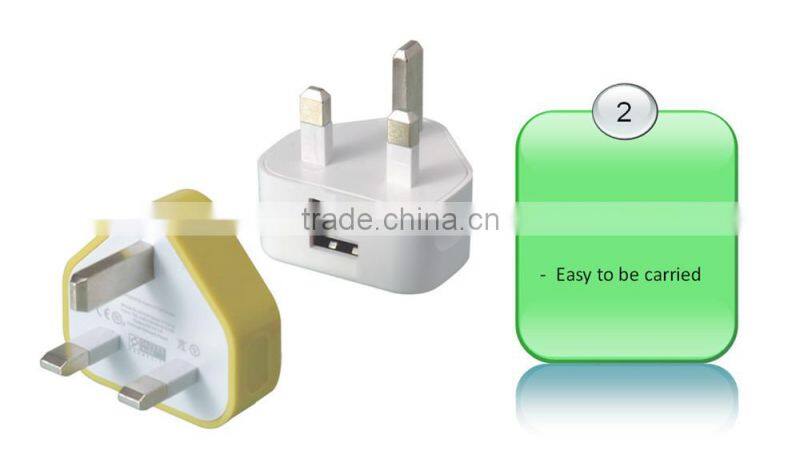 Wholesale UK plug dual USB wall charger for smartphones