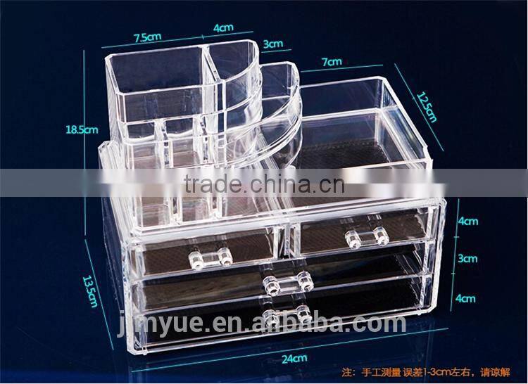 Acrylic cosmetic organizer with removable lipstick holder