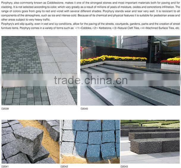 high polished red porphyry paving stone