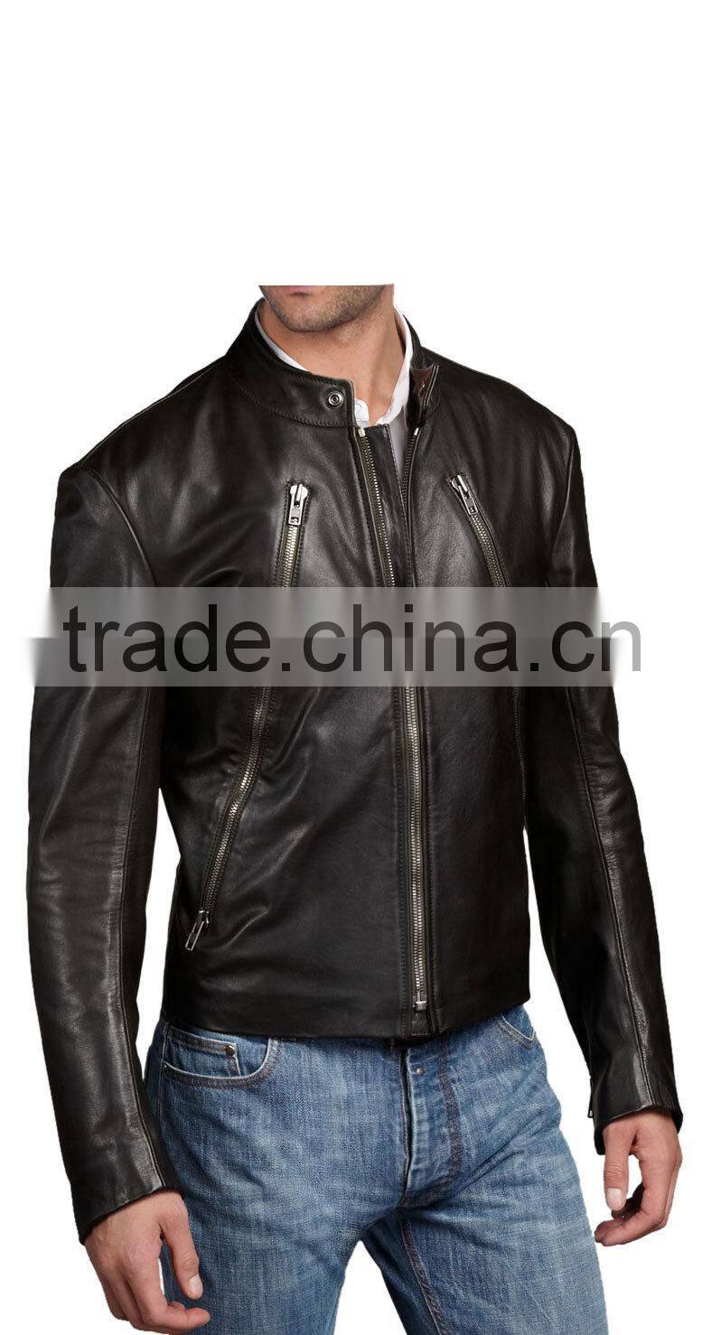 COOL AND STYLISH MENS LEATHER BIKER JACKET