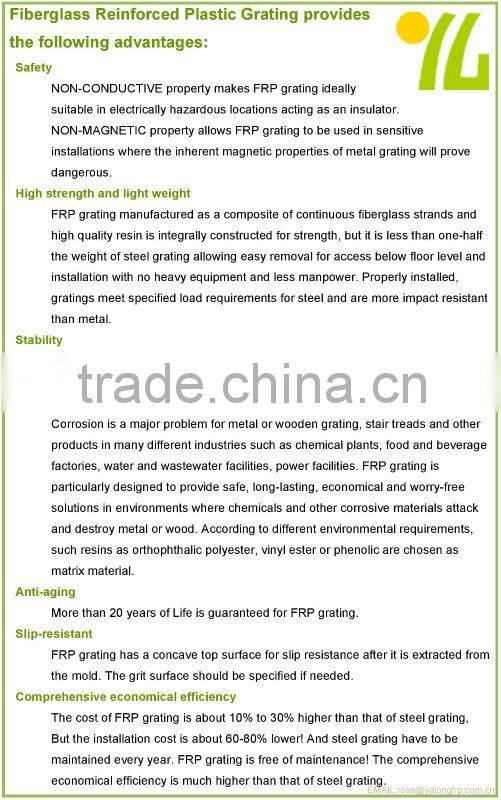 High strength GRP FRP floor grating, low maintenance grating, pultruded frp grating with competitive price and top quality