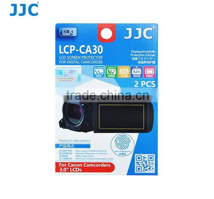 JJC 2pcs PET 3H 92%Light Transmittance LCD Guard Film Camera Display Screen Protector for CANON Camcorders 3.0'' LCDS