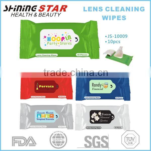 JS-10006 2015 plastic bottle LED lens cleaner spray 30ml with wipes