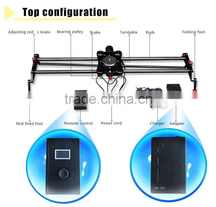 Carbon fiber wholesale motorized hot sale manufactory 120cm camera slider with time lapse function
