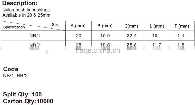 25mm bush lower arm bush nylon plastic bushing