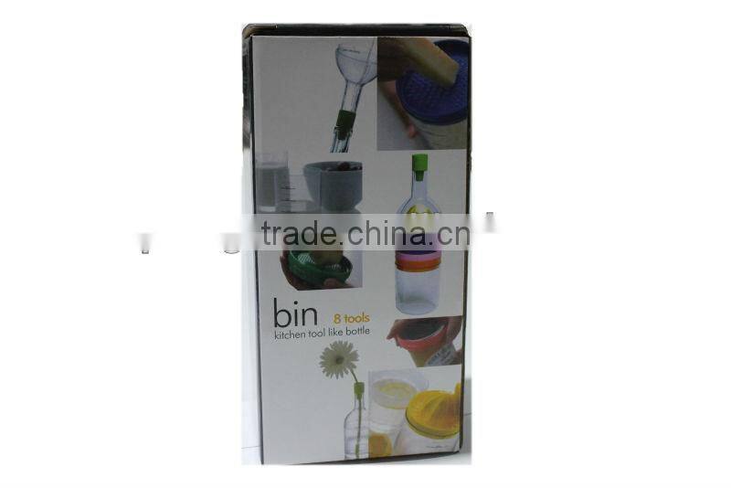 Plastic bin 8 kitchen tool like bottle,kitchen tool KS147 seen on TV
