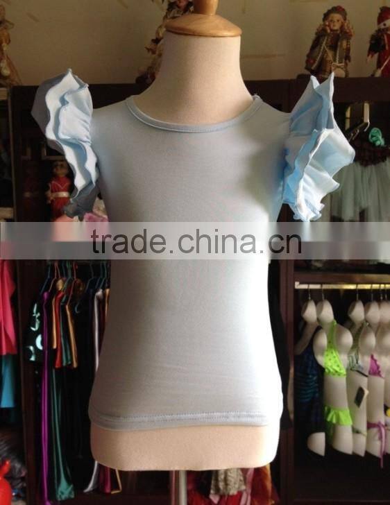 2015 hot sale kids double ruffled tank tops high quality girls ruffle shirts wholesale baby ruffle top