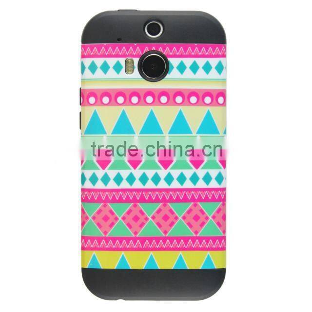 New print hybrid phone Case for HTC one M8