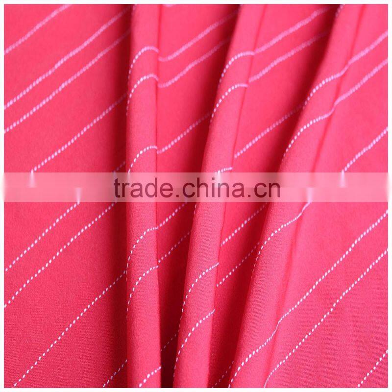 2016 fashion design polyester rayon stripe fabric for grement