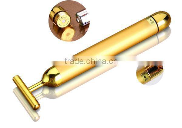 Hotsale Vibration Massage Skin T-Shaped 24k Gold Energy Bar