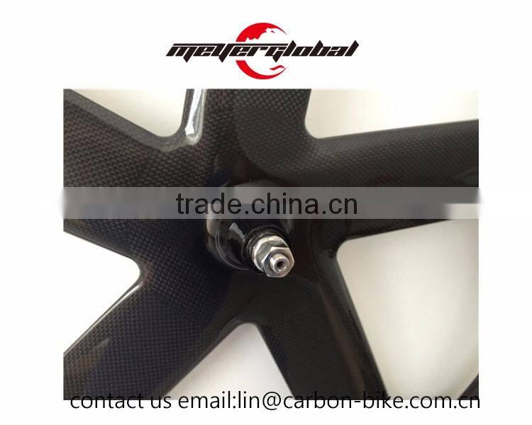 MeyerGlobal best quality 700C chinese 5 spoke carbon track fixie wheels single speed T800