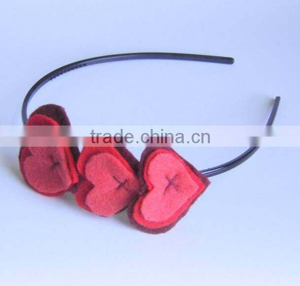 Hot Sale Heart Shape Felt Headband For Pretty Baby Girls