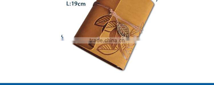 Leather bound nameplate notebook with kraft paper inside