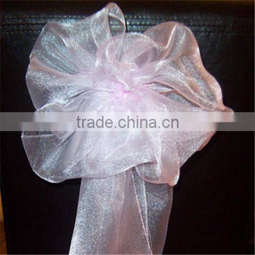 Pink Chair Decoration Tie Organza Sash for Banquet