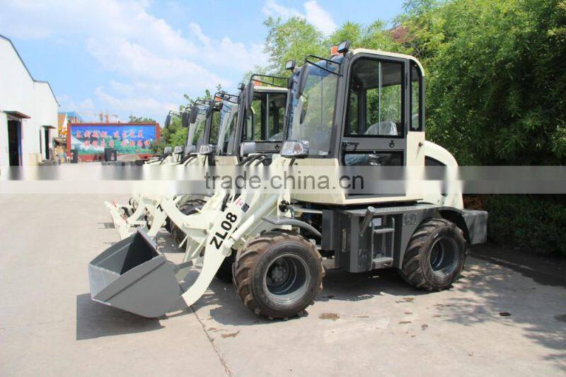 Hydrostatic ZL08 wheel loader Changchai 385 engine 31x15.5-15 wider tires