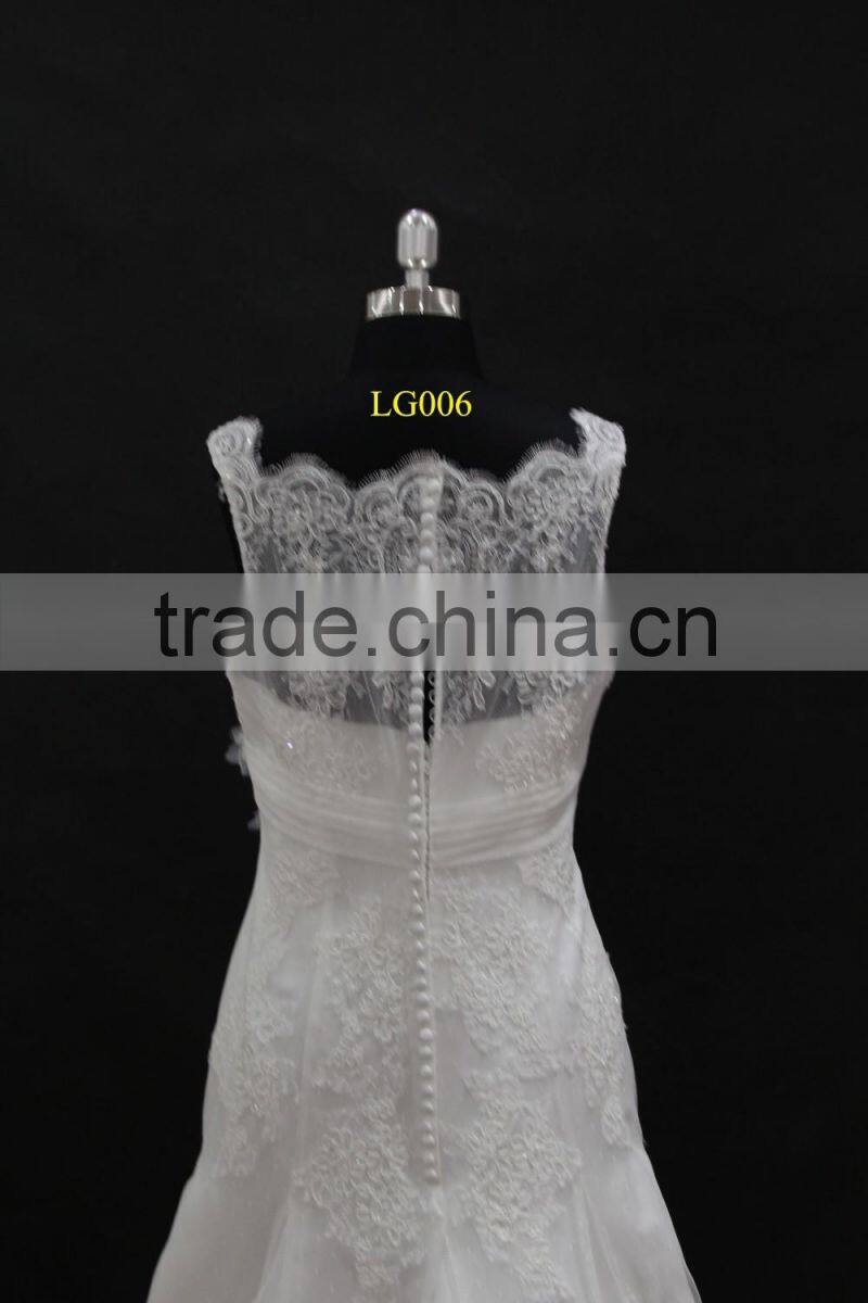 2016 new french lace small A-line wedding dress with hand-made flower