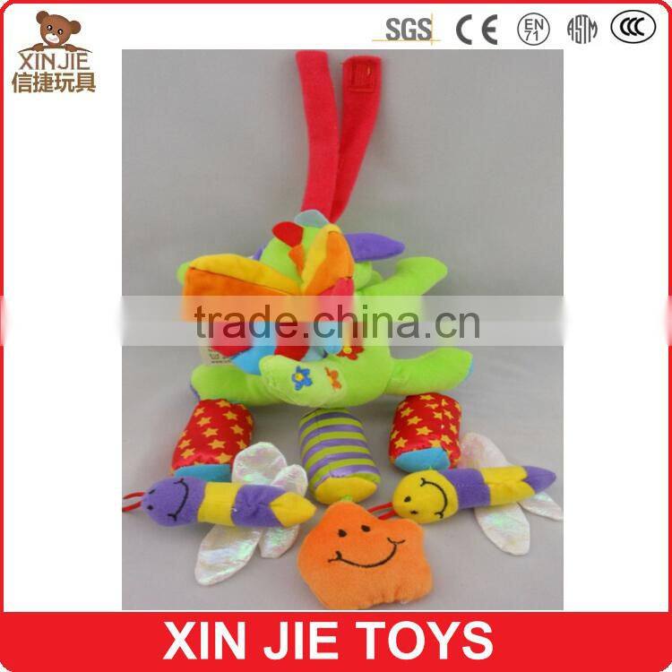 rattle baby plush toy safty soft baby toys with sounds clip eco-friendly material stuffed baby animal doll