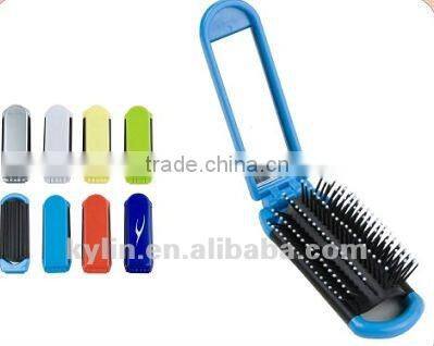 plastic compact mirror with brush